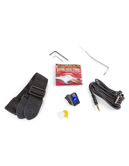 GIGKIT CONJUNTO GUITARRA ELÉCTRICA NEGRO ZURDO
