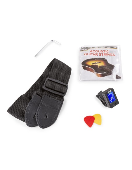 SOLOJAM CONJUNTO GUITARRA ACÚSTICA NATURAL OSCURA