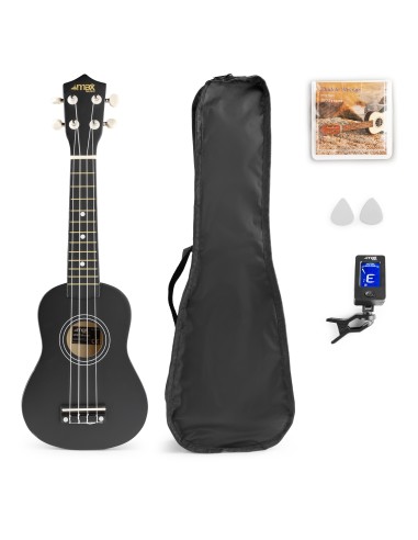 InicioHiFi domesticoInstrumentsGuitars UKEY UKULELE SET SOPRANO 21" NEGRO