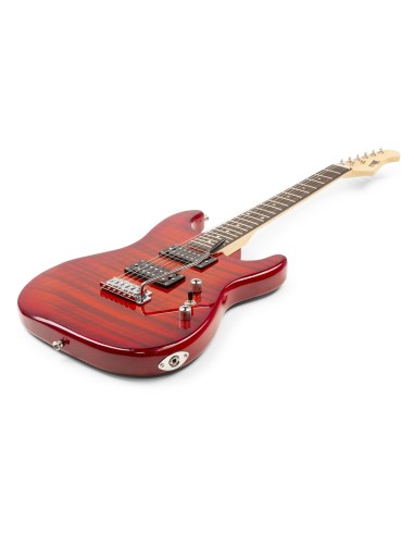 GIGKIT GUITARRA ELÉCTRICA ESTILO ACOLCHADO ROJO OSCURO