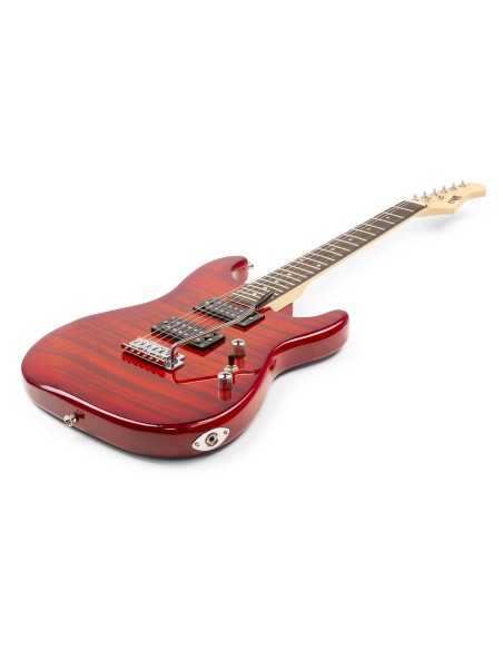 GIGKIT GUITARRA ELÉCTRICA ESTILO ACOLCHADO ROJO OSCURO