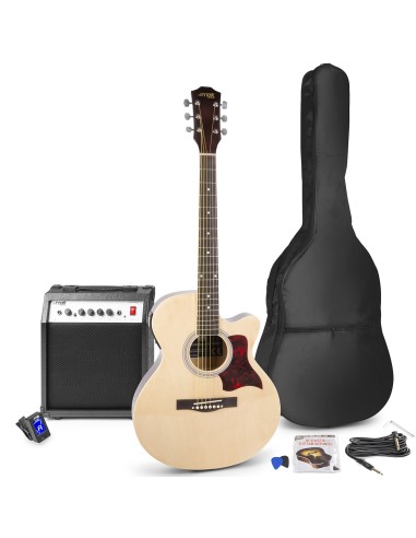 InicioHiFi domesticoInstrumentsGuitars SHOWKIT CONJUNTO GUITARRA ACÚSTICA ELECTRIFICADA NATURAL