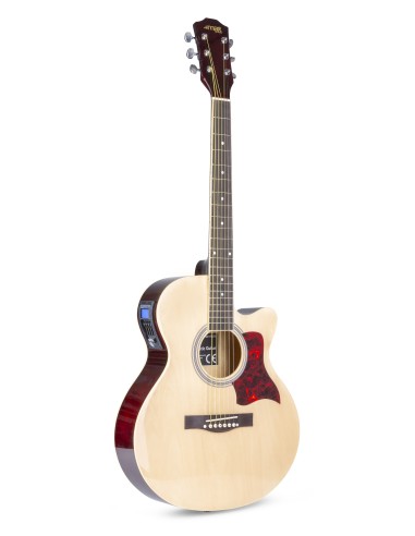 InicioHiFi domesticoInstrumentsGuitars SHOWKIT CONJUNTO GUITARRA ACÚSTICA ELECTRIFICADA NATURAL vista 3