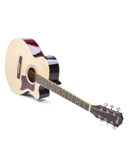 InicioHiFi domesticoInstrumentsGuitars SHOWKIT CONJUNTO GUITARRA ACÚSTICA ELECTRIFICADA NATURAL vista 4