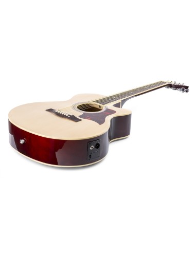 InicioHiFi domesticoInstrumentsGuitars SHOWKIT CONJUNTO GUITARRA ACÚSTICA ELECTRIFICADA NATURAL vista 6