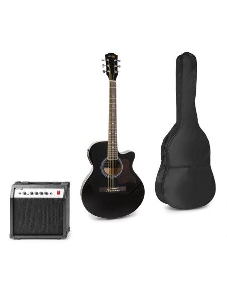 SHOWKIT CONJUNTO GUITARRA ACÚSTICA ELECTRIFICADA NEGRA