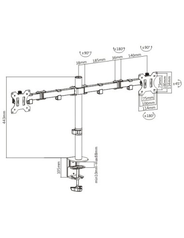 MAD20 BRAZO DOBLE PARA MONITOR 13”- 32”