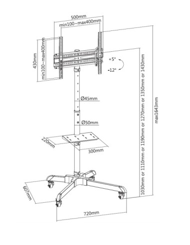 MFS30 SOPORTE PORTÁTIL DE SUELO PARA TV 32”- 65”