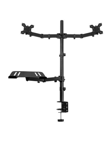 CMA20L BRAZO DOBLE PARA MONITOR 13" - 32" CON SOPORTE PARA PORTÁTIL