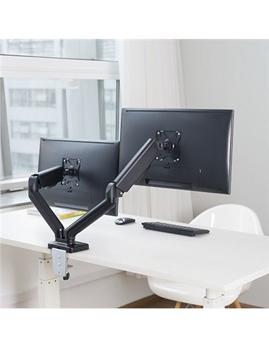 MAD20G BRAZO DOBLE PARA MONITOR CON AMORTIGUADOR DE GAS 17”- 32”