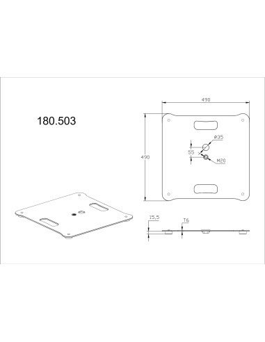 MPS-B49S PLACA BASE CUADRADA