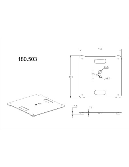 MPS-B49S PLACA BASE CUADRADA