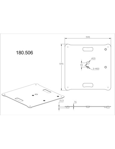 MPS-B55S PLACA BASE CUADRADA