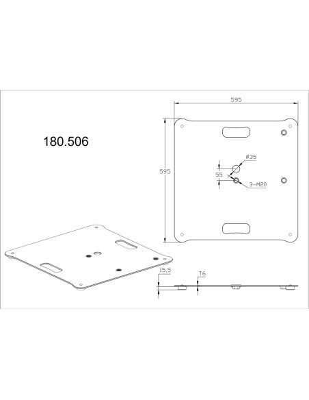 MPS-B55S PLACA BASE CUADRADA