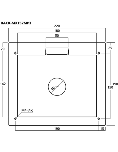 Cajas, racks y bolsas Monacor RACK-MXT52MP3 vista 3