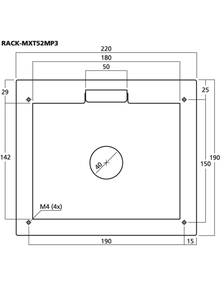 Cajas, racks y bolsas Monacor RACK-MXT52MP3 vista 3