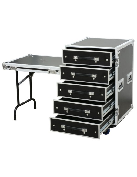PD-FA6 FLIGHTCASE DE 5 CAJONES 3U + MESA