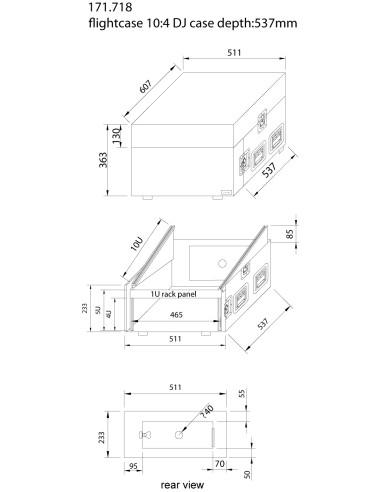 PD-F4U10 19" CAJA RACK 10U PARA MEZCLADOR