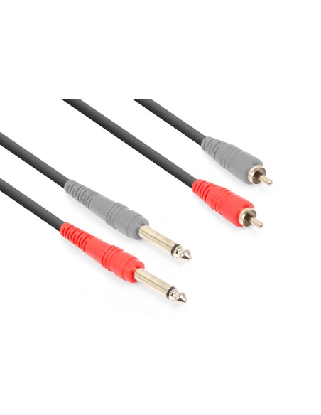CX324-3 CABLE 2X JACK 6.3MM MONO - 2XRCA MACHO 3M