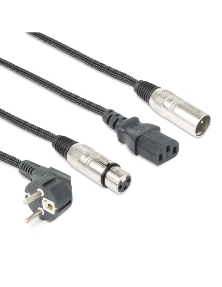 CX02-20 AUDIO COMBI CABLE SCHUKO - XLR F / IEC F - XLR M 20M
