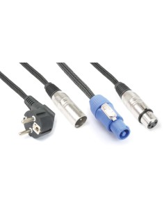 CX08-20 LIGERO COMBI CABLE SCHUKO - XLR M / ALIMENTACION A - XLR F 20M