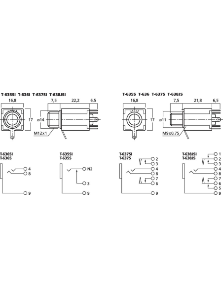 Conectores de audio Monacor T-637SI vista 2