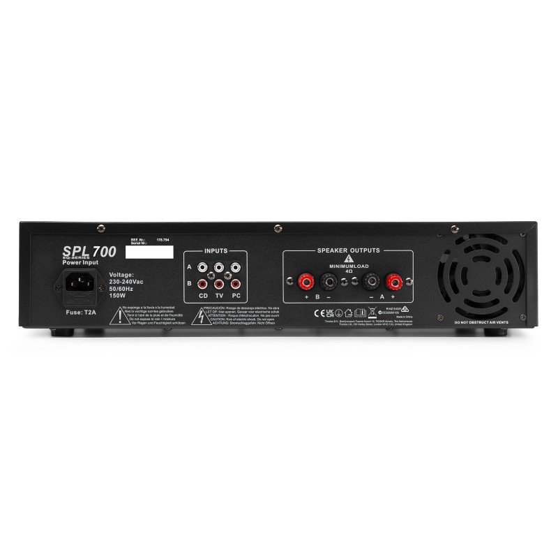 SKYTEC, AMPLIFICADOR 2X 350W CON ECUALIZADOR - SPL700EQ