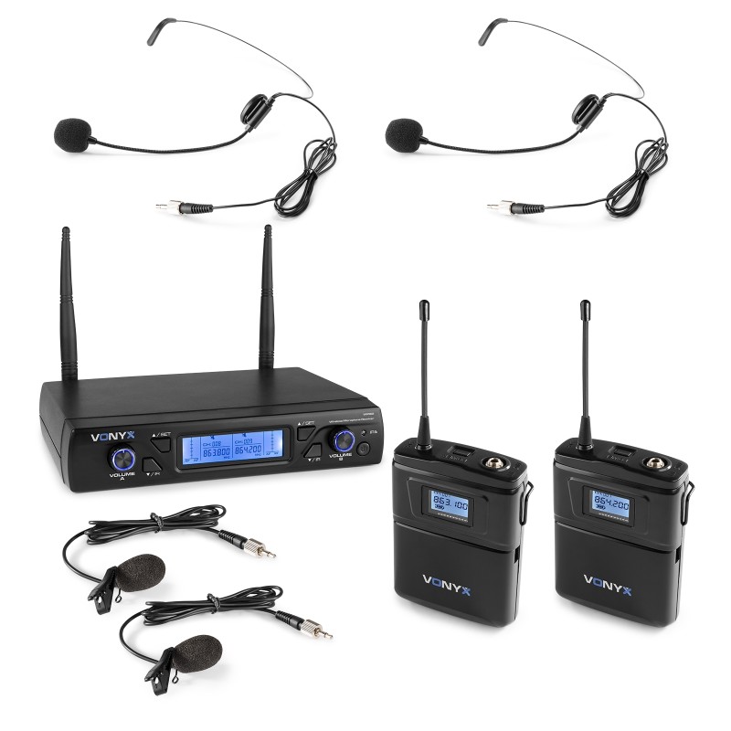 WM62B MICRÓFONO INALÁMBRICO UHF 16CH CON 2 PETACAS