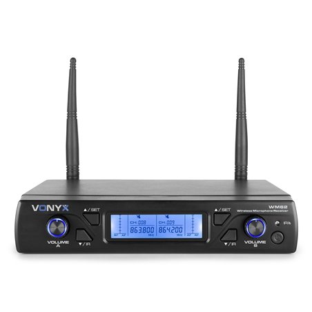 WM62 MICRÓFONO INALÁMBRICO UHF 16CH CON 2 MICRÓFONOS DE MANO
