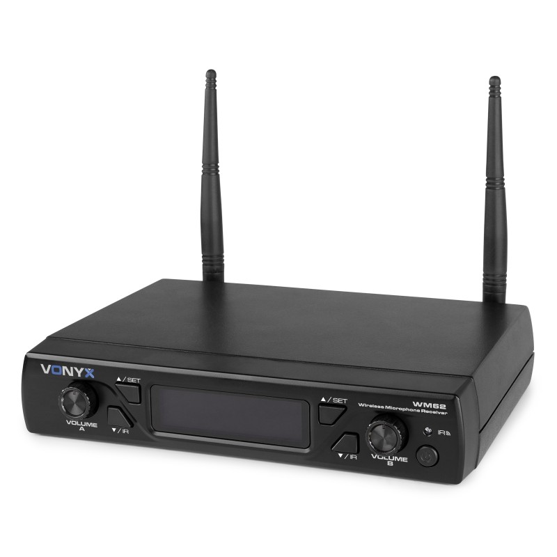 WM62 MICRÓFONO INALÁMBRICO UHF 16CH CON 2 MICRÓFONOS DE MANO