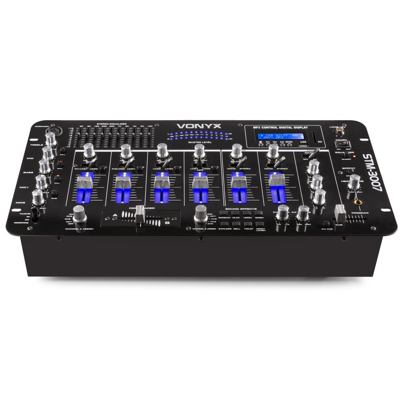 STM-3007 MEZCLADOR 6 CANALES SD/USB/MP3/LED/BT 19"