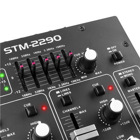 STM2290 MEZCLADOR DE 6 CANALES CON EFECTOS USB/MP3/BT