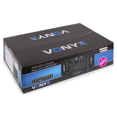 STM2500 MEZCLADOR DE 5 CANALES USB/MP3 CON BT