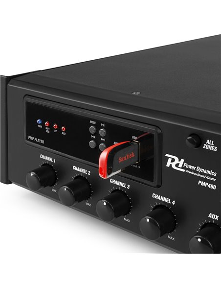 PMP480 AMPLIFICADOR MEZCLADOR PARA INSTALACIÓN 480W 6 ZONAS