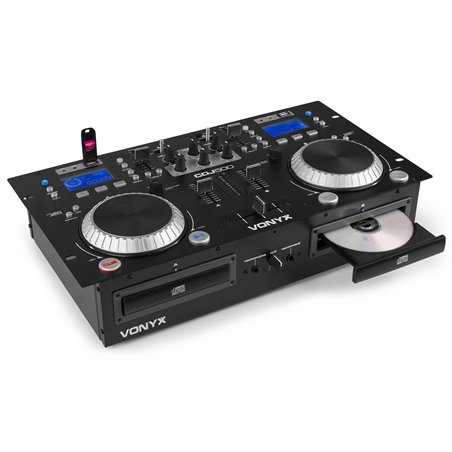 CDJ500 DOBLE REPRODUCTOR CON AMPLIFICADOR CD/MP3/USB/BT