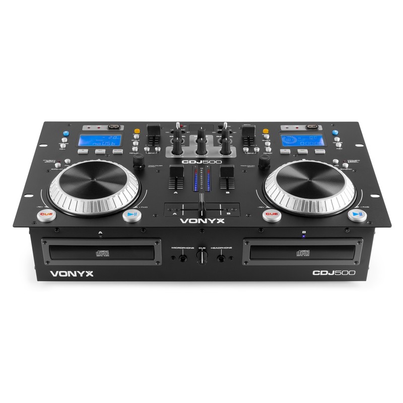 CDJ500 DOBLE REPRODUCTOR CON AMPLIFICADOR CD/MP3/USB/BT
