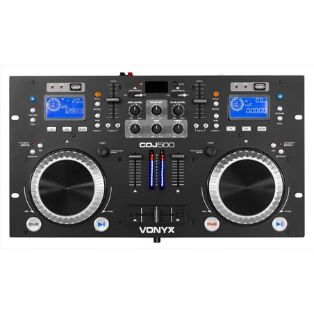 CDJ500 DOBLE REPRODUCTOR CON AMPLIFICADOR CD/MP3/USB/BT