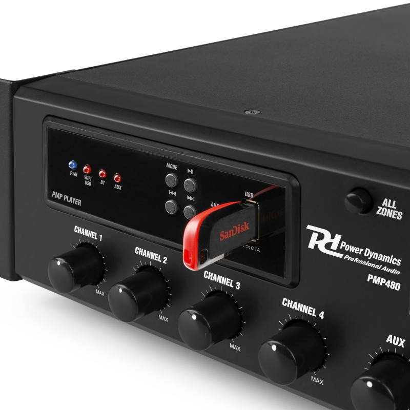 PMP480 AMPLIFICADOR MEZCLADOR PARA INSTALACIÓN 480W 6 ZONAS