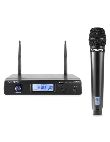 WM61 MICRÓFONO INALÁMBRICO UHF 16CH CON 1 MICRÓFONO DE MANO