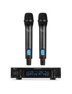 PD220 MICRÓFONO INALÁMBRICO DE MANO UHF 2X 80-CANALES, SISTEMA TRUE DIVERSITY