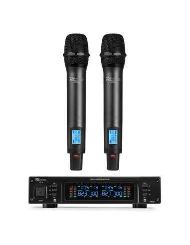 PD220 MICRÓFONO INALÁMBRICO DE MANO UHF 2X 80-CANALES, SISTEMA TRUE DIVERSITY