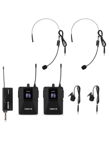 WM552B MICRÓFONO DE PETACA INALÁMBRICO UHF DUAL PLUG-AND-PLAY