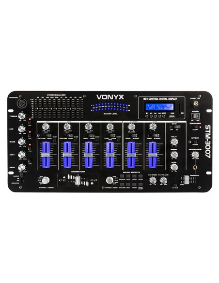 STM-3007 MEZCLADOR 6 CANALES SD/USB/MP3/LED/BT 19"