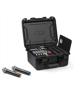 VMA106 MEZCLADOR AMPLIFICADO DE 6CH EN MALETA ABS CON 2 MICROS INALÁMBRICOS UHF