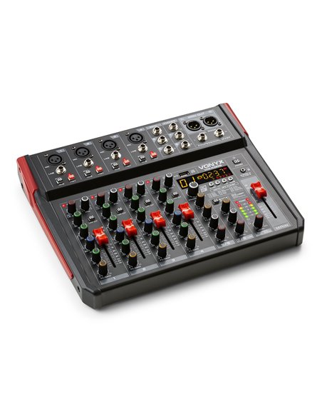 VM-KG08 MEZCLADOR PARA MÚSICA 8 CANALES BT/DSP/USB GRABACIÓN