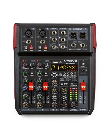 VM-KG06 MEZCLADOR PARA MÚSICA 6 CANALES BT/DSP/USB GRABACIÓN