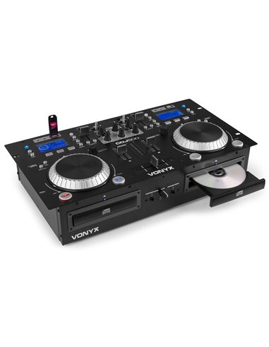 CDJ500 DOBLE REPRODUCTOR CON AMPLIFICADOR CD/MP3/USB/BT