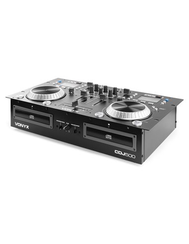 CDJ500 DOBLE REPRODUCTOR CON AMPLIFICADOR CD/MP3/USB/BT