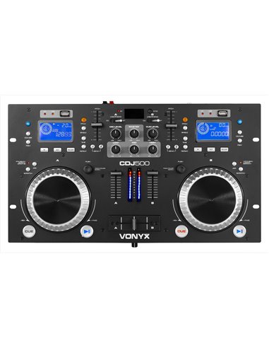 CDJ500 DOBLE REPRODUCTOR CON AMPLIFICADOR CD/MP3/USB/BT