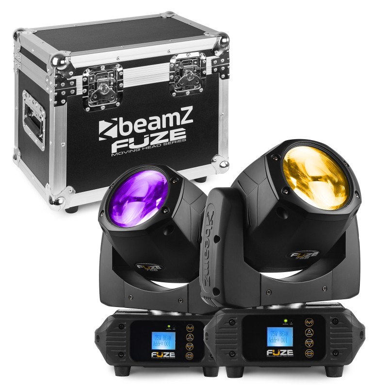 FUZE75B SET 2 PCS CABEZA MOVIL LED EN FLIGHTCASE